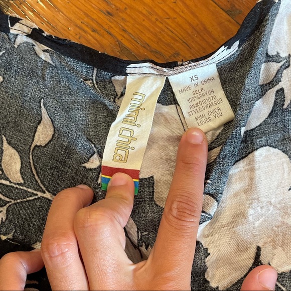 Mimi Chica Floral Mini Black Dress - Picture 3 of 4